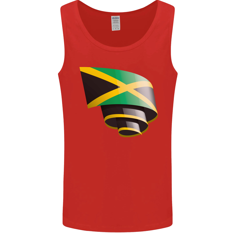 Curled Jamaican Flag Jamaica Day Football Mens Vest Tank Top Red