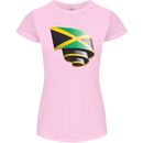 Curled Jamaican Flag Jamaica Day Football Womens Petite Cut T-Shirt Light Pink