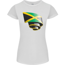 Curled Jamaican Flag Jamaica Day Football Womens Petite Cut T-Shirt White