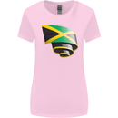 Curled Jamaican Flag Jamaica Day Football Womens Wider Cut T-Shirt Light Pink
