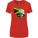 Curled Jamaican Flag Jamaica Day Football Womens Wider Cut T-Shirt Red
