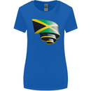Curled Jamaican Flag Jamaica Day Football Womens Wider Cut T-Shirt Royal Blue