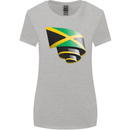 Curled Jamaican Flag Jamaica Day Football Womens Wider Cut T-Shirt Sports Grey