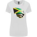 Curled Jamaican Flag Jamaica Day Football Womens Wider Cut T-Shirt White