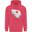 Curled Japan Flag Japanese Day Football Childrens Kids Hoodie Heliconia