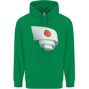 Curled Japan Flag Japanese Day Football Childrens Kids Hoodie Irish Green