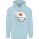 Curled Japan Flag Japanese Day Football Childrens Kids Hoodie Light Blue