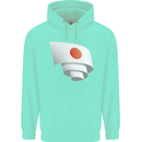 Curled Japan Flag Japanese Day Football Childrens Kids Hoodie Peppermint