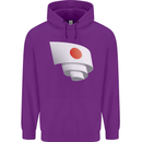 Curled Japan Flag Japanese Day Football Childrens Kids Hoodie Purple