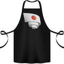 Curled Japan Flag Japanese Day Football Cotton Apron 100% Organic Black