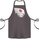 Curled Japan Flag Japanese Day Football Cotton Apron 100% Organic Dark Grey