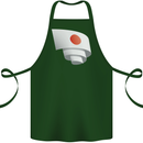 Curled Japan Flag Japanese Day Football Cotton Apron 100% Organic Forest Green