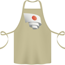 Curled Japan Flag Japanese Day Football Cotton Apron 100% Organic Khaki