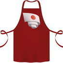 Curled Japan Flag Japanese Day Football Cotton Apron 100% Organic Maroon