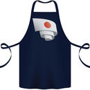 Curled Japan Flag Japanese Day Football Cotton Apron 100% Organic Navy Blue