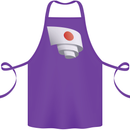 Curled Japan Flag Japanese Day Football Cotton Apron 100% Organic Purple