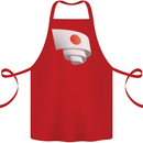 Curled Japan Flag Japanese Day Football Cotton Apron 100% Organic Red
