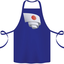 Curled Japan Flag Japanese Day Football Cotton Apron 100% Organic Royal Blue