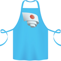 Curled Japan Flag Japanese Day Football Cotton Apron 100% Organic Turquoise