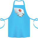 Curled Japan Flag Japanese Day Football Cotton Apron 100% Organic Turquoise