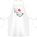 Curled Japan Flag Japanese Day Football Cotton Apron 100% Organic White