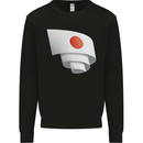 Curled Japan Flag Japanese Day Football Kids Sweatshirt Jumper Black
