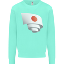 Curled Japan Flag Japanese Day Football Kids Sweatshirt Jumper Peppermint