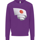 Curled Japan Flag Japanese Day Football Kids Sweatshirt Jumper Purple
