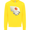 Curled Japan Flag Japanese Day Football Kids Sweatshirt Jumper Yellow