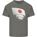 Curled Japan Flag Japanese Day Football Kids T-Shirt Childrens Charcoal