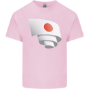 Curled Japan Flag Japanese Day Football Kids T-Shirt Childrens Light Pink