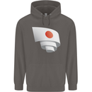 Curled Japan Flag Japanese Day Football Mens 80% Cotton Hoodie Charcoal
