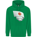 Curled Japan Flag Japanese Day Football Mens 80% Cotton Hoodie Irish Green