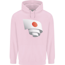 Curled Japan Flag Japanese Day Football Mens 80% Cotton Hoodie Light Pink