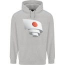 Curled Japan Flag Japanese Day Football Mens 80% Cotton Hoodie Sports Grey