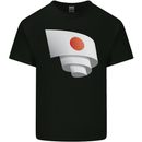 Curled Japan Flag Japanese Day Football Mens Cotton T-Shirt Tee Top Black