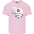 Curled Japan Flag Japanese Day Football Mens Cotton T-Shirt Tee Top Light Pink