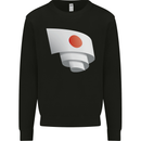 Curled Japan Flag Japanese Day Football Mens Sweatshirt Jumper Black