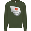 Curled Japan Flag Japanese Day Football Mens Sweatshirt Jumper Forest Green