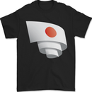 Curled Japan Flag Japanese Day Football Mens T-Shirt 100% Cotton Black
