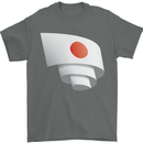 Curled Japan Flag Japanese Day Football Mens T-Shirt 100% Cotton Charcoal