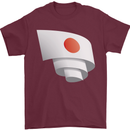 Curled Japan Flag Japanese Day Football Mens T-Shirt 100% Cotton Maroon