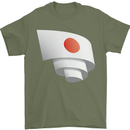 Curled Japan Flag Japanese Day Football Mens T-Shirt 100% Cotton Military Green