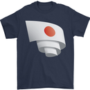 Curled Japan Flag Japanese Day Football Mens T-Shirt 100% Cotton Navy Blue