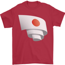 Curled Japan Flag Japanese Day Football Mens T-Shirt 100% Cotton Red