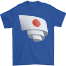 Curled Japan Flag Japanese Day Football Mens T-Shirt 100% Cotton Royal Blue