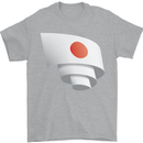 Curled Japan Flag Japanese Day Football Mens T-Shirt 100% Cotton Sports Grey