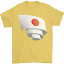 Curled Japan Flag Japanese Day Football Mens T-Shirt 100% Cotton Yellow