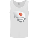 Curled Japan Flag Japanese Day Football Mens Vest Tank Top White