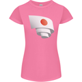 Curled Japan Flag Japanese Day Football Womens Petite Cut T-Shirt Azalea